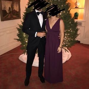 Jill Jill Stuart maroon v neck dress